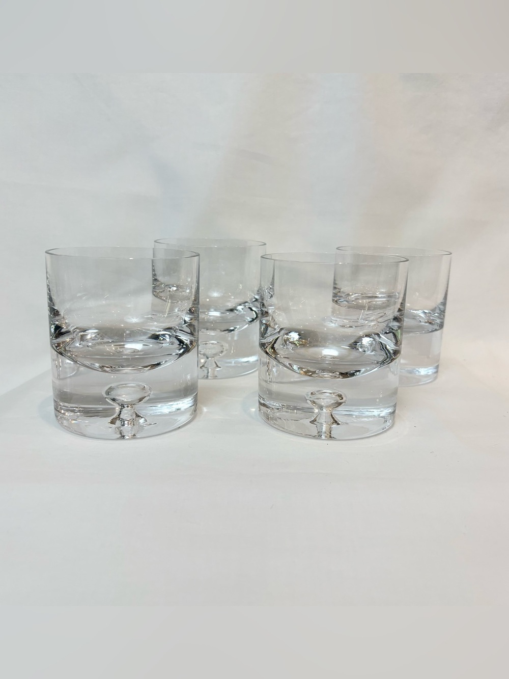Vintage Krosno Poland Set of 4 Clear Glass Tumblers
